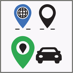 location locator icon bundle with color design 