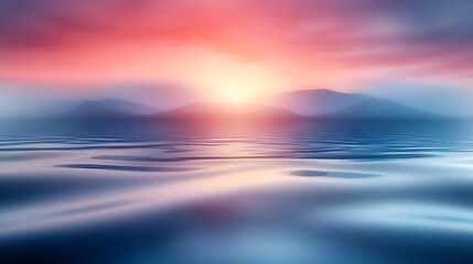 Obraz premium Serene reflections at dawn's edge