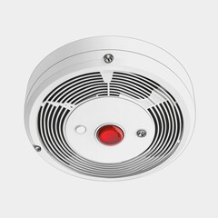 Smoke Detector with Red Light Safety Device for Home Fire Prevention and Security System Technology in Modern Interior Design