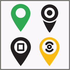 location locator icon bundle with color design 
