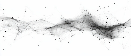 Fototapeta premium A black and white image of a line of dots