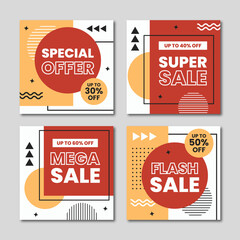 modern square sale banner template