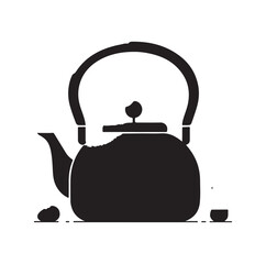 tea kettle silhouette vector illustration