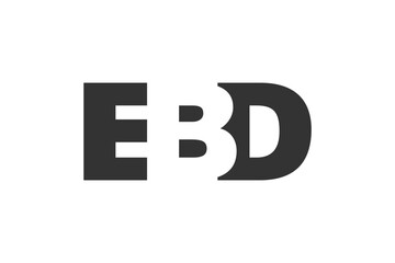 EBD logo design. Initial letter E B D bold font style for tech startups, consulting, corporate branding. Creative company name, headlines typography identity, trendy logotype.