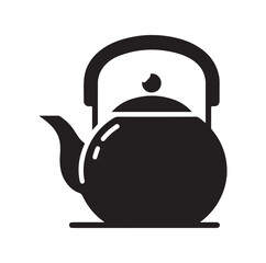 tea kettle silhouette vector illustration