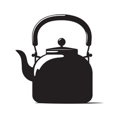tea kettle silhouette vector illustration