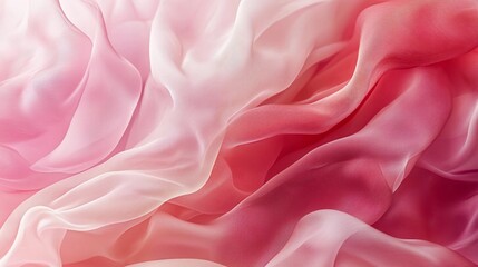 Fototapeta premium Flowing pink fabric creates soft, dreamy waves.