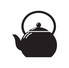 tea kettle silhouette vector illustration
