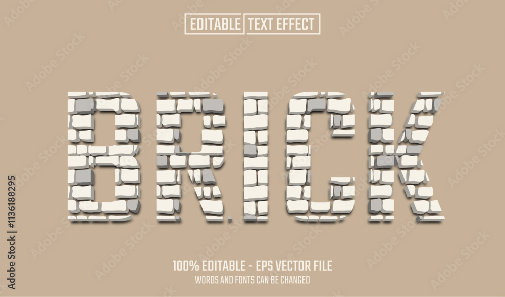 Canvas Prints brick editable text effect