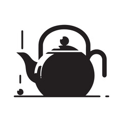 tea kettle silhouette vector illustration