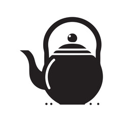 tea kettle silhouette vector illustration
