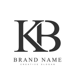 KB trendy logotype template. Initial letter k and b classic font style. Creative logo for company name or identity.