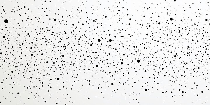 Abstract Black Dots Scattered on White Background AI Generated Art