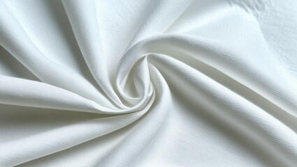 Obraz premium Soft white fabric texture, delicate creases and folds, gentle highlights and shadows, silky smooth surface, minimalist composition, macro photography, high-resolution detail, subtle gradient, pure whi