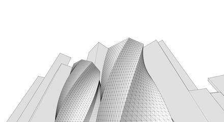 ​​abstract architecture 3d illustration background