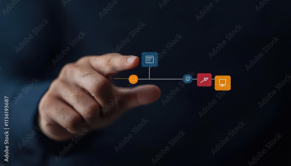 Poster digital transformation concept. a professional presenting a roadmap for modernizing processes throug