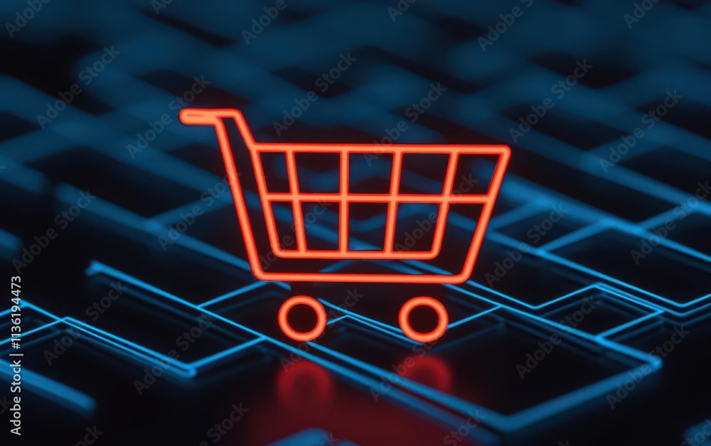 Poster digital transformation concept. an e-commerce platform adopting real-time data for personalized shop