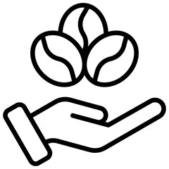 Line icon Coffee and Hand vector coffee barista cafe
