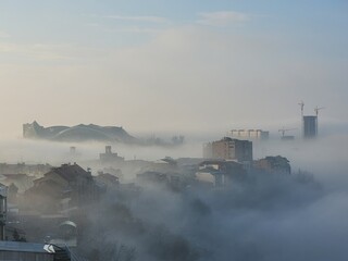 Fototapeta premium factory in the fog