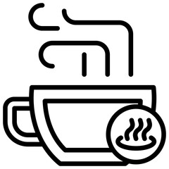 Obraz premium Line icon Hot Coffee vector coffee barista cafe