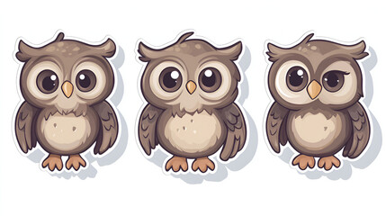 owl sticker illustration.ai generative