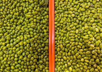 Delicious Organic Vegetable Green Olive on Stand