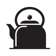 Obraz premium tea kettle silhouette vector illustration