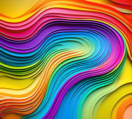 Obraz premium Glowing lines neon banner background Illumination lines Neon light background Feeling.Digital particles rainbow colors.light effect cold yellow red Background.generative ai