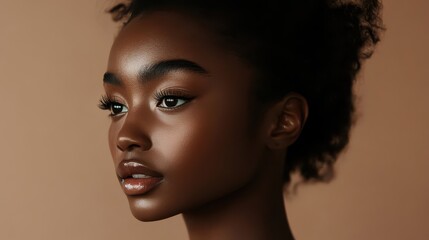 Fototapeta premium Elegant Portrait of a Woman with Natural Beauty