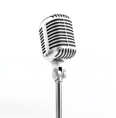 retro microphone isolated on white