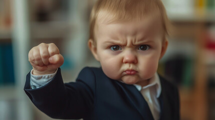 child with hands on his face