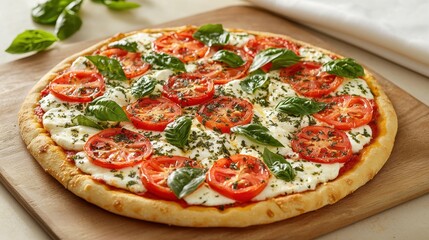 Vibrant Fresh Caprese Pizza with Basil
