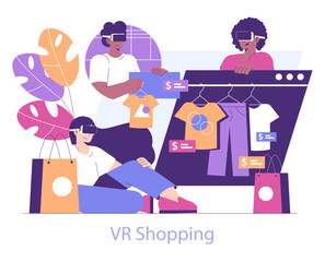Immersive Reality. Flat Vector Illustration