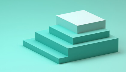 Abstract geometric shapes in green and blue, modern minimalism, clean design