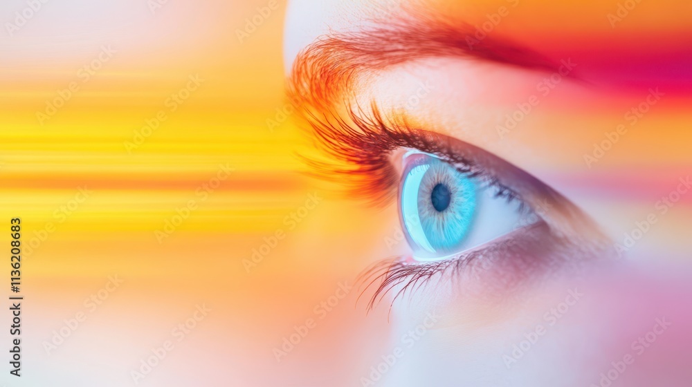 Poster exploration of perception through vibrant distortion of reality and visual techniques
