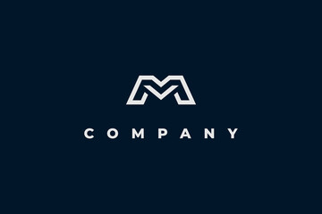 modern m and v monogram logo