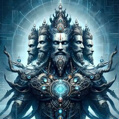 Fototapeta premium illustration of the god brahma 82
