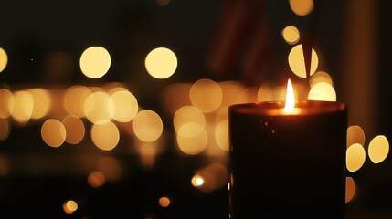 American flag in the foreground as fireworks light up the night sky, accompanied by a mesmerizing bokeh light effect.