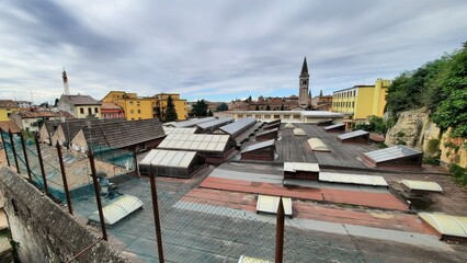 Verona, Italy, 10.05.2024, view from above on the roofs of houses