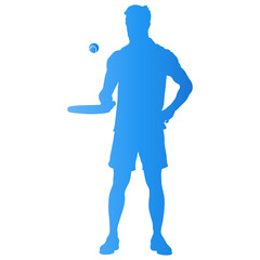 Tennis Ball Player Silhouette in Gradient Color. Vector Illustration
