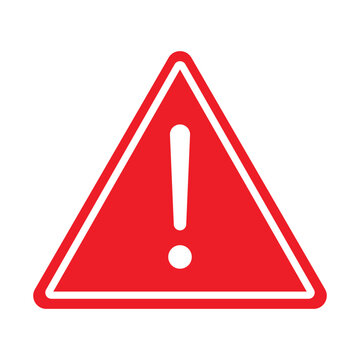 warning red triangle sign icon. caution warning sign. exclamation marks warning symbol. system alert sign for app, ui, website and smartphone. scam sign, vector illustration on transparent background