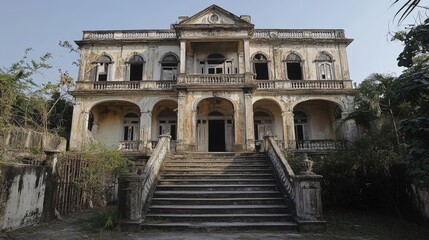 Fototapeta premium An Abandoned Mansion Shows Times Unrelenting Passage