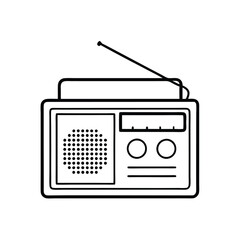 Fototapeta premium a black and white line drawing of an old-fashioned radio
