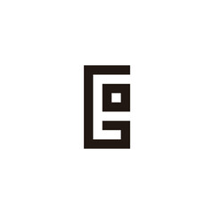Obraz premium Letter G, E and o square geometric symbol simple logo vector