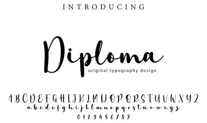 Diploma Font Stylish brush painted an uppercase vector letters, alphabet, typeface