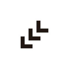 Letters L square, direction geometric symbol simple logo vector