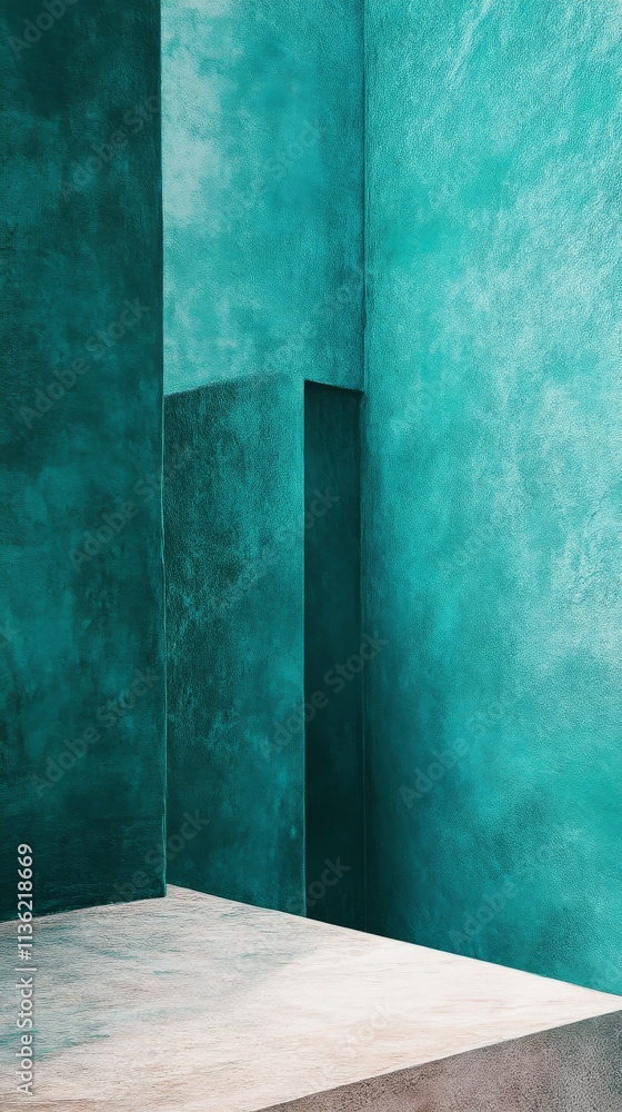 Aufkleber turquoise abstract architectural structure with