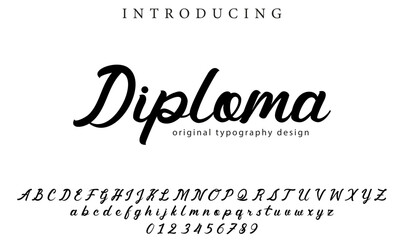 Diploma Font Stylish brush painted an uppercase vector letters, alphabet, typeface