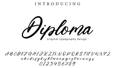 Diploma Font Stylish brush painted an uppercase vector letters, alphabet, typeface