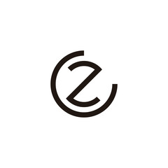 Letter G and z circle line geometric symbol simple logo vector